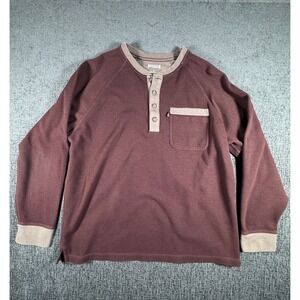 Duluth Trading Co Shirt Mens L Maroon‎ Henley Pullover Heavyweight Workwear